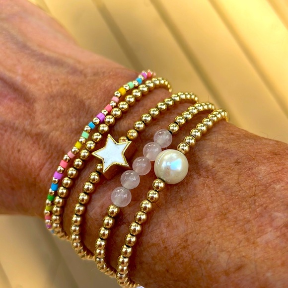 Handmade seed bead Mediterranean bracelet miyuki seed beads + gold filled beads - Picture 8 of 11